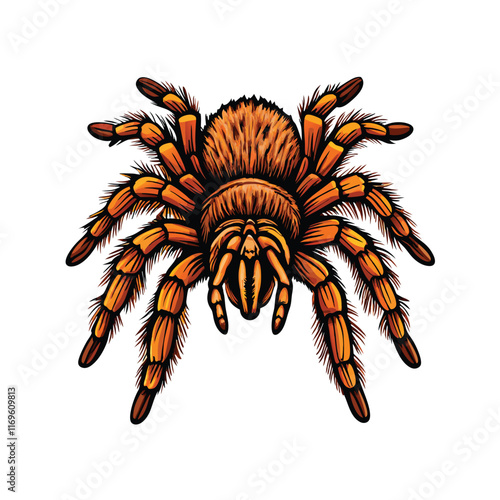 Vector illustration of a tarantula spider crawling.