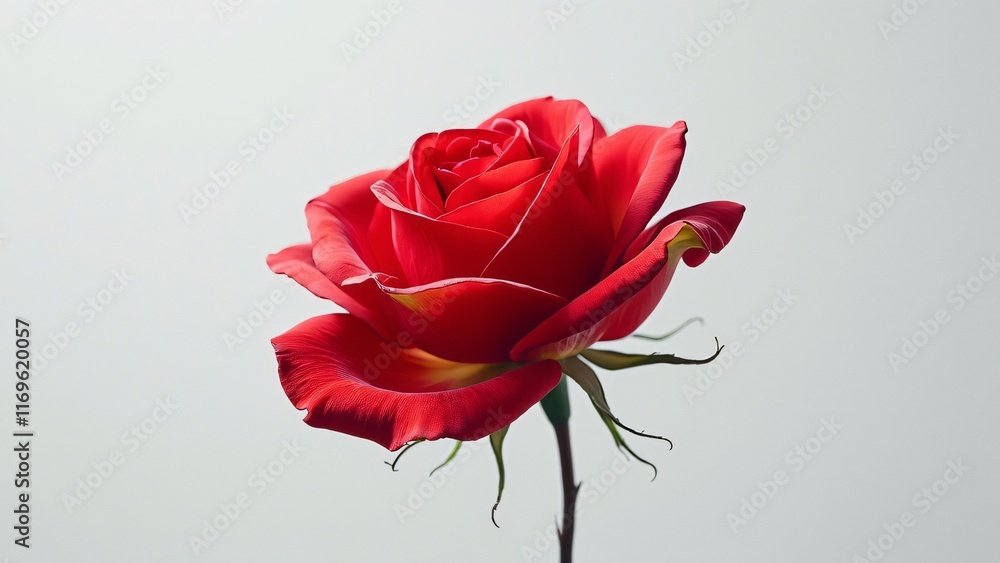 Obraz premium Stunning Red Rose Closeup Photography Beautiful Blossom