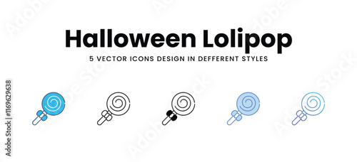 Halloween Lolipop icons different style vector stock illustration