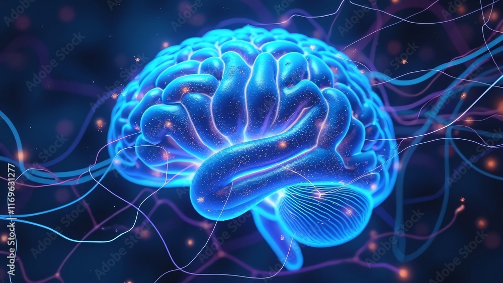 Glowing Human Brain Neural Network Connections Glowing Human Brain Neural Network Connections