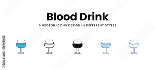 Blood Drink icons different style vector stock illustration