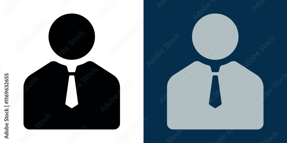 Simple business man icon. Icon of a Man in a Suit with a Tie. Businessman icon symbol Simple business man icon. Icon of a Man in a Suit with a Tie. Businessman icon symbol