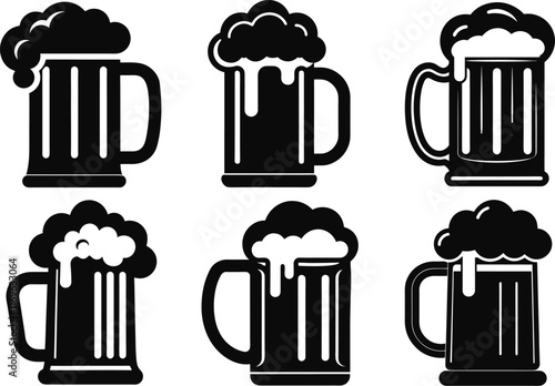 Beer mug icon, Beer mug icon isolated flat vector illustration in outline design