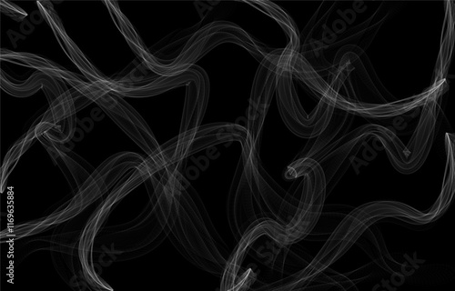 黒い背景　ウエーブ　抽象的　煙