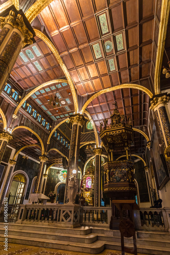 Details of the altar of the Basilica of Our Lady of the Angels in Cartago, Costa Rica photo