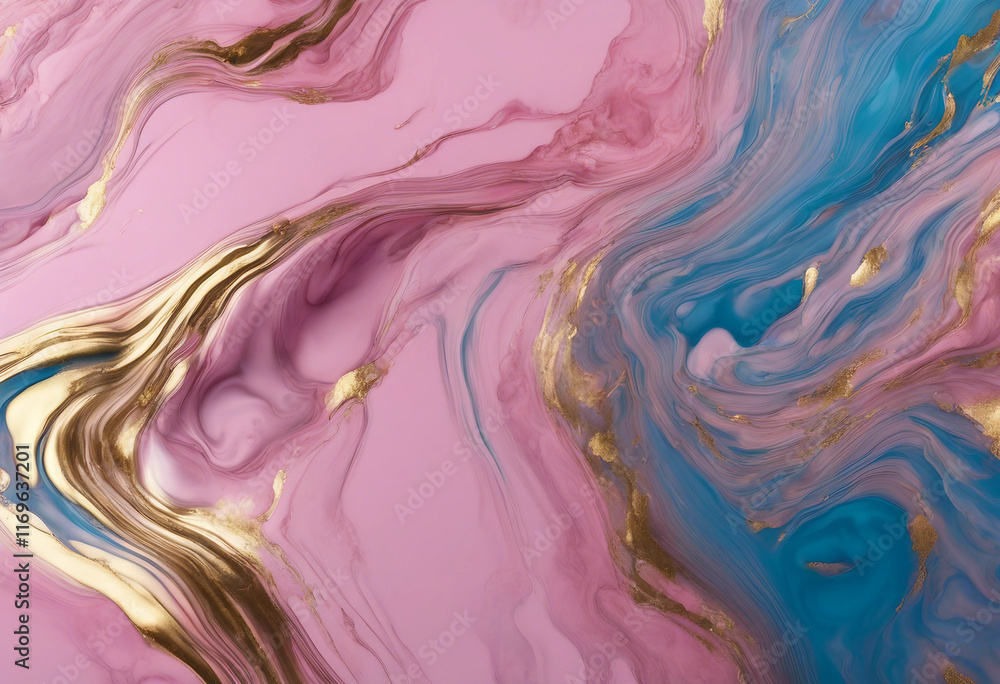 Abstract pink and blue marble liquid texture with gold splashes luxury background Abstract pink and blue marble liquid texture with gold splashes luxury background