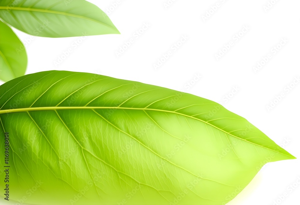 Obraz premium green leaf isolated on white background