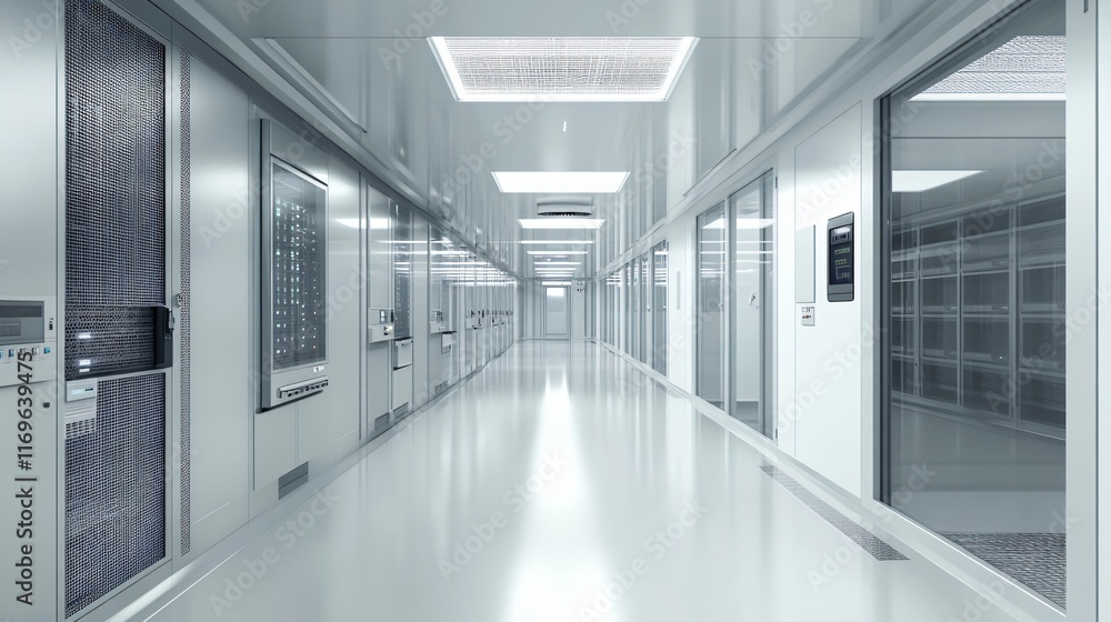 Fototapeta premium Modern Datacenter With Computer Server Cabinets And Racks