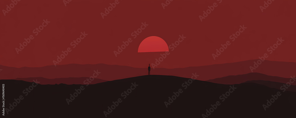 Obraz premium Bold Minimalist Crimson Desktop Wallpaper