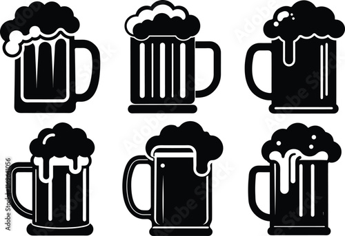 Beer mug icon, Beer mug icon isolated flat vector illustration in outline design