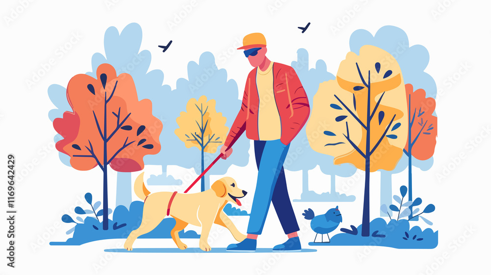 Professional Navigation Landing Page Template with Blind Man Navigating Professional Navigation Landing Page Template with Blind Man Navigating