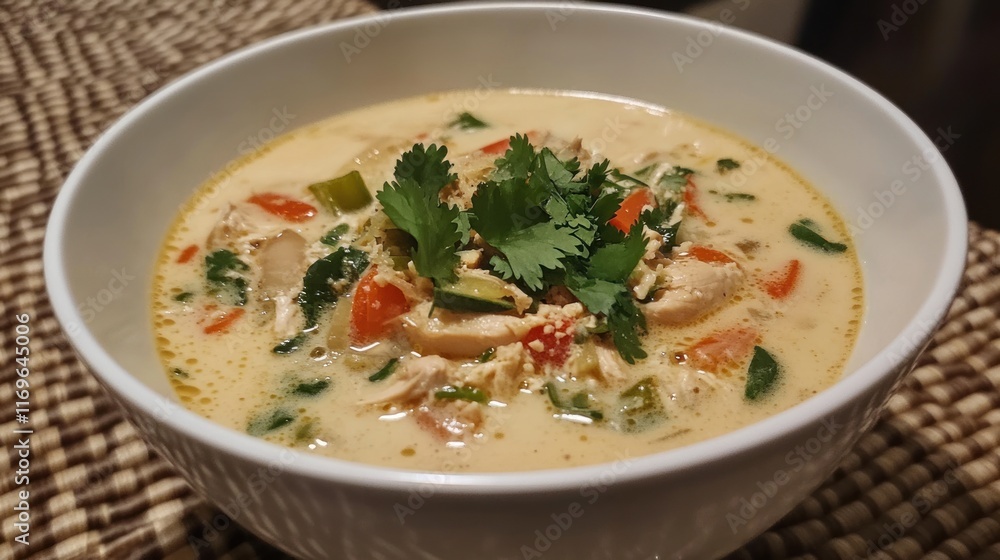 Creamy Chicken and Vegetable Soup: A comforting and flavorful meal, perfect for a cozy night in. This delicious soup is packed with tender chicken, fresh vegetables, and a rich creamy broth. Enjoy! Creamy Chicken and Vegetable Soup: A comforting and flavorful meal, perfect for a cozy night in. This delicious soup is packed with tender chicken, fresh vegetables, and a rich creamy broth. Enjoy!