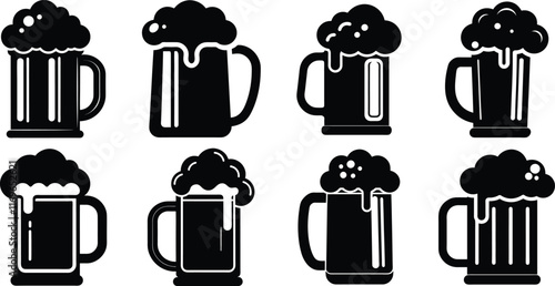 Beer mug icon, Beer mug icon isolated flat vector illustration in outline design