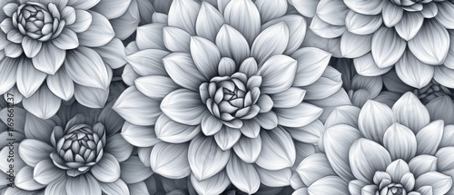 Elegant Hand-Drawn Dahlia Floral Pattern