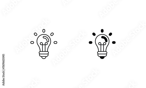 ideas  icon set line and glyph vector illustration