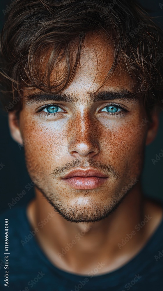 Fototapeta premium Striking Portrait of a Young Man