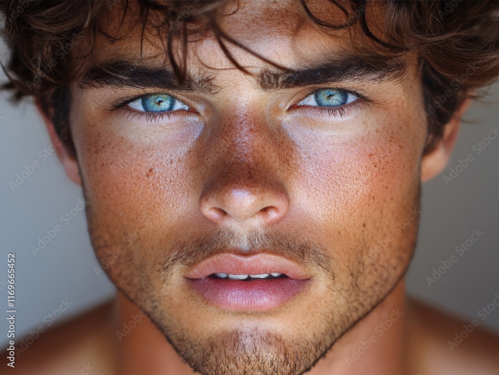 Fototapeta premium Striking Portrait of a Young Male Model