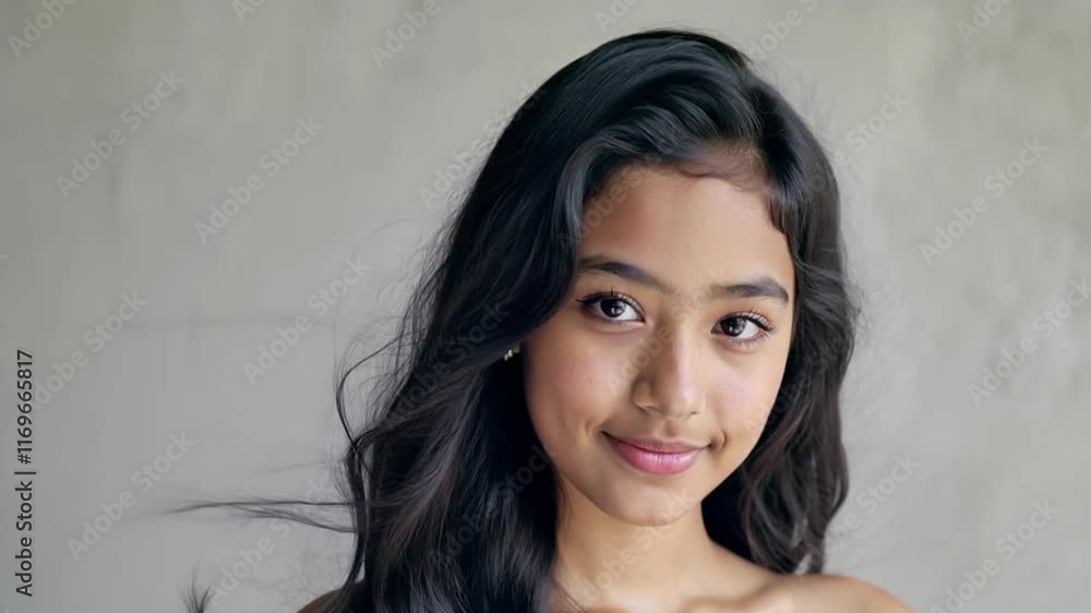 Girl with beautiful long black hair, exuding elegance and natural beauty. Girl with beautiful long black hair, exuding elegance and natural beauty.