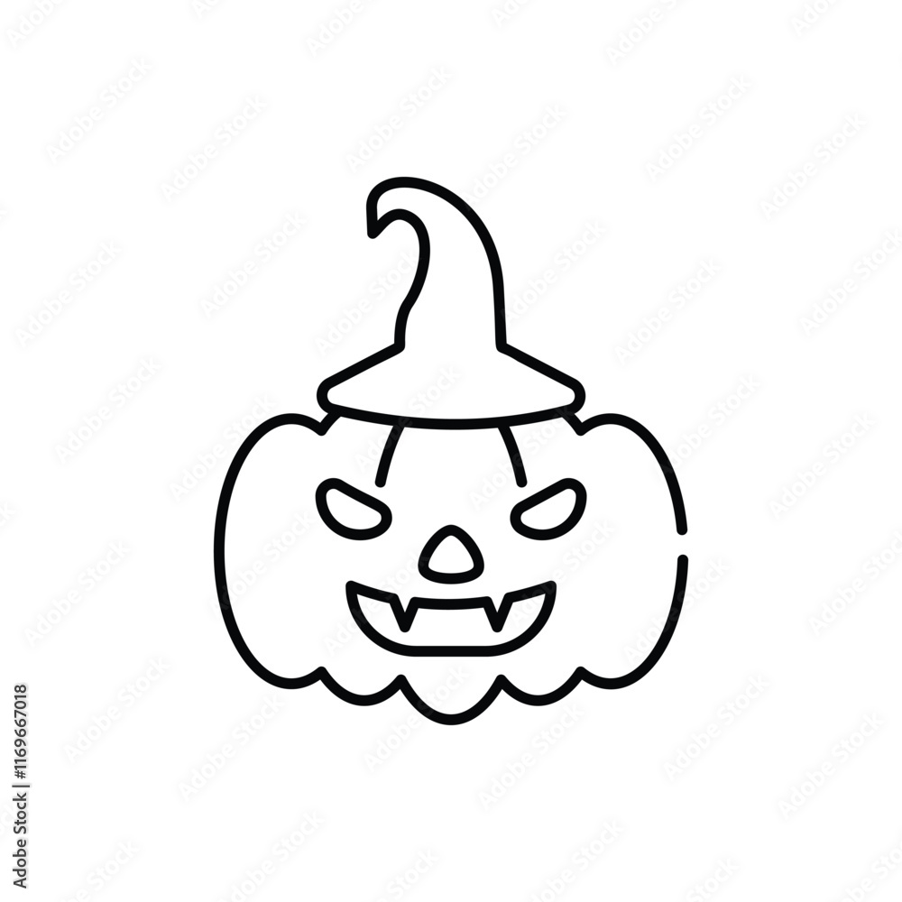 Pumpkin With Hat vector icon Pumpkin With Hat vector icon