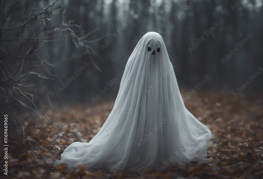 Halloween ghost on transparent background Spirit figure Halloween ghost on transparent background Spirit figure