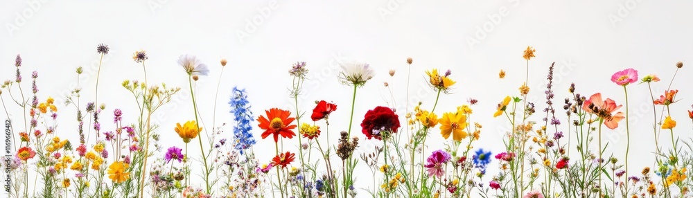 Fototapeta premium Collection of Colorful Summer Flowers Full Bloom