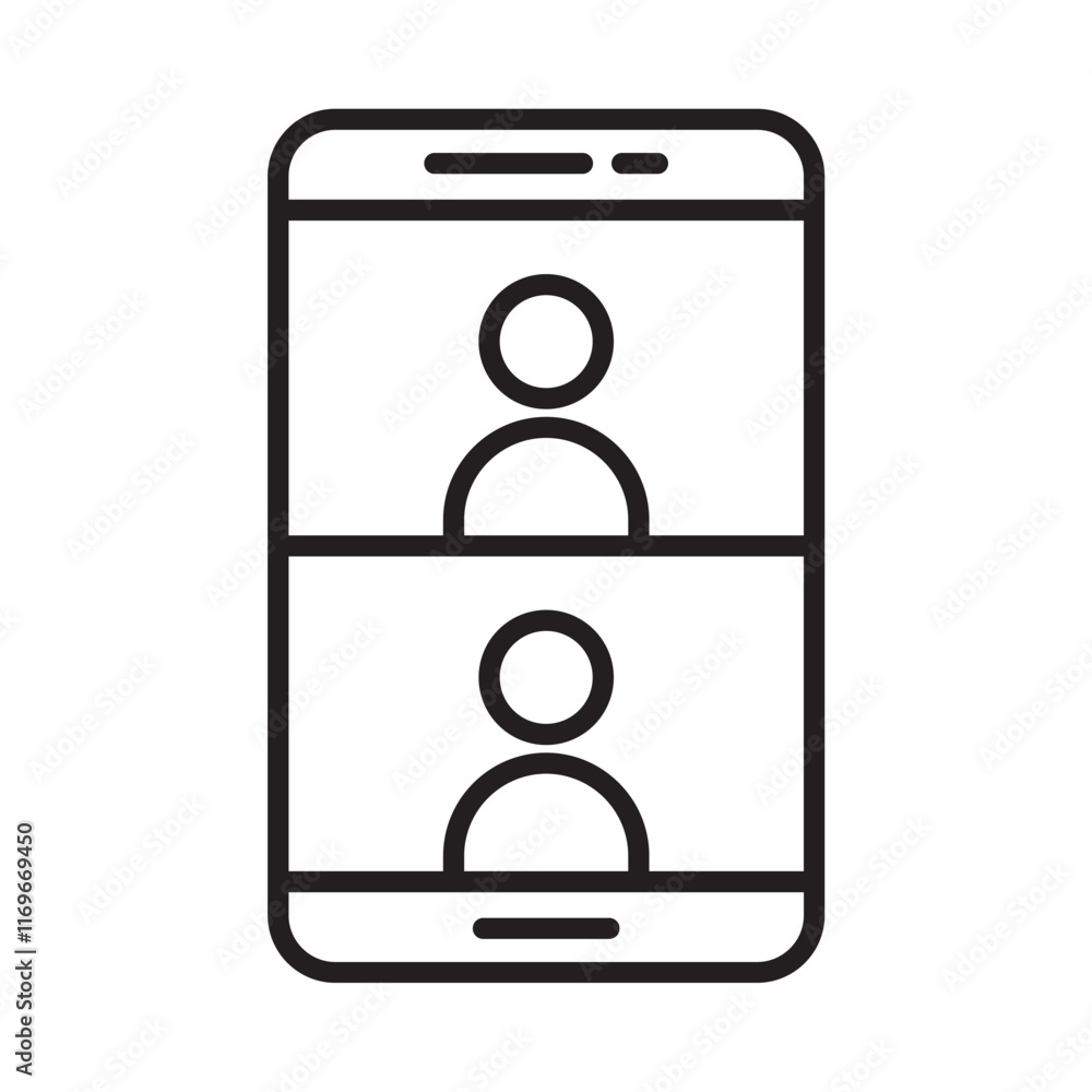 Mobile learning icon line vector design with trendy style Mobile learning icon line vector design with trendy style