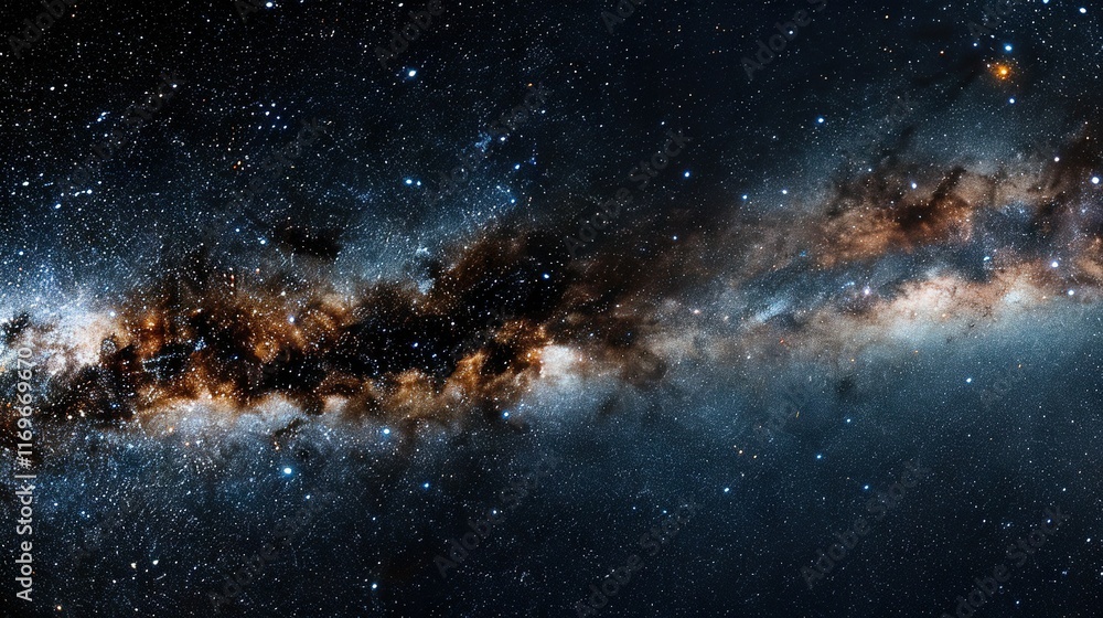 Fototapeta premium Close-up of vast star field with bright central star