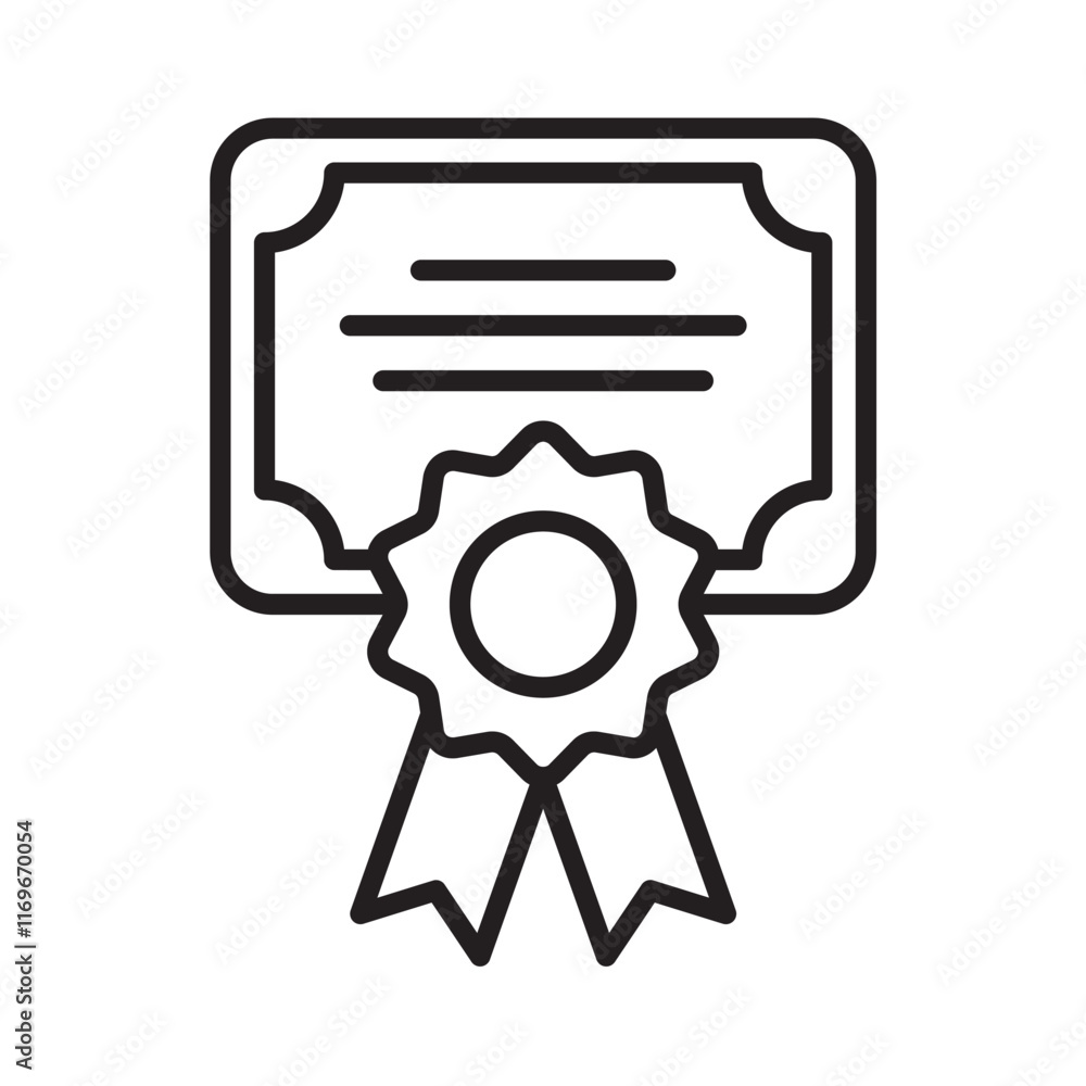 certificate icon line vector design in trendy style certificate icon line vector design in trendy style
