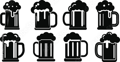 Beer mug icon, Beer mug icon isolated flat vector illustration in outline design