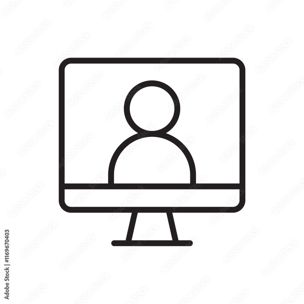 video course icon line vector design with trendy style video course icon line vector design with trendy style