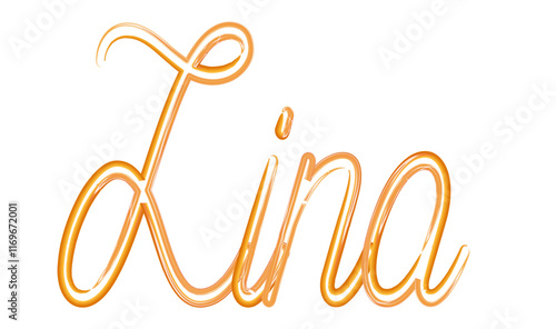 Lina - orange gold color - name written - neon - ideal for websites, presentations, greetings, banners, cards, t-shirt, sweatshirt, prints, cricut, silhouette, sublimation , sign, styl
