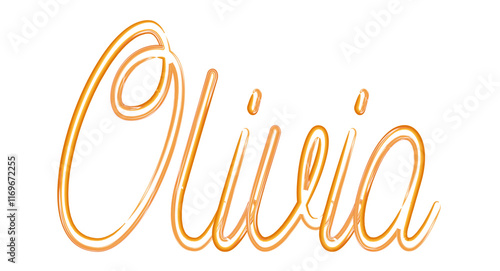 Olivia - orange gold color - name written - neon - ideal for websites, presentations, greetings, banners, cards, t-shirt, sweatshirt, prints, cricut, silhouette, sublimation , sign, styl
