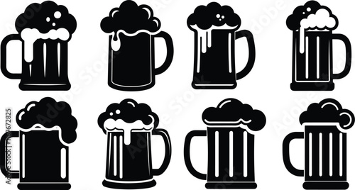 Beer mug icon, Beer mug icon isolated flat vector illustration in outline design