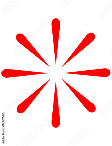Red fireworks with transparent background