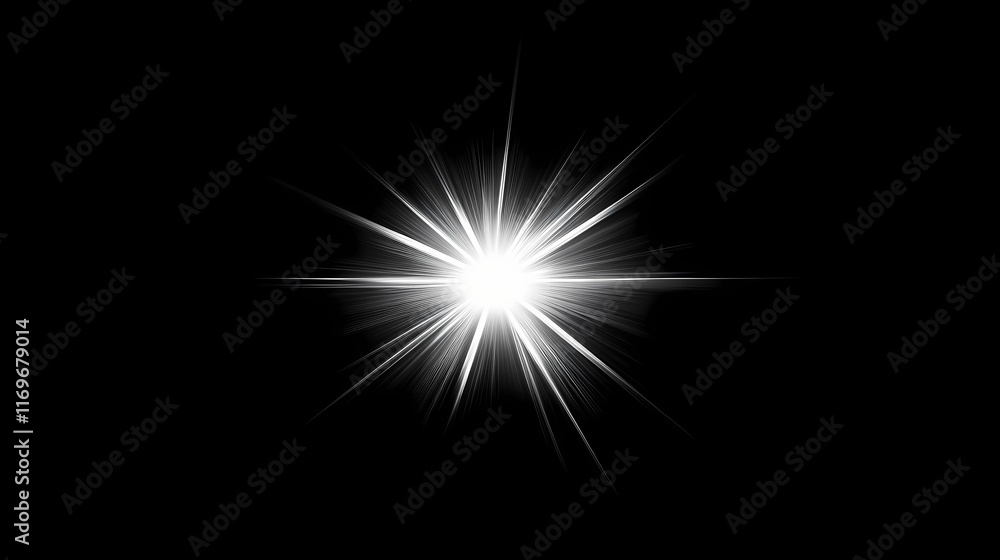 Fototapeta premium Lens flare light over black background. easy to add overlay or screen filter over photos. Sunflare. Illustration