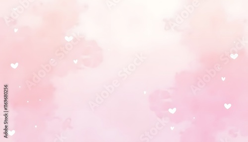 Soft pink background with heart shapes, perfect for romantic themes.