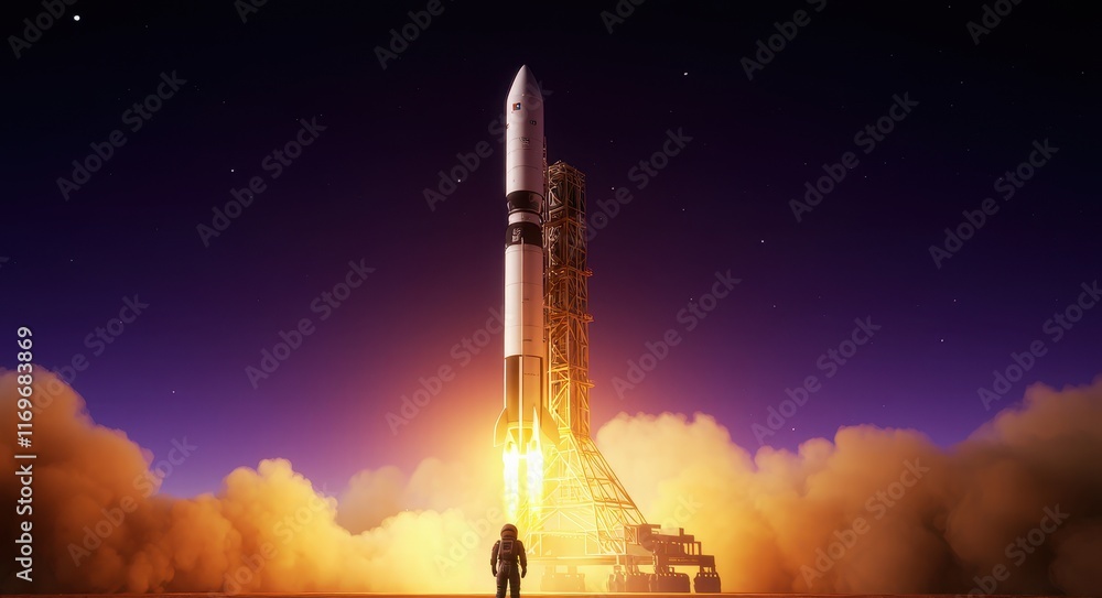 Fototapeta premium Space Tourism Rocket Launch.