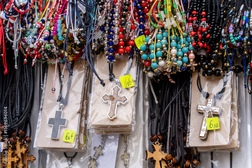 Fototapeta premium Christian prayer rosary, Rila Monastery, founded in the 10th century, Rilski River valley, Republic of Bulgaria, Europe
