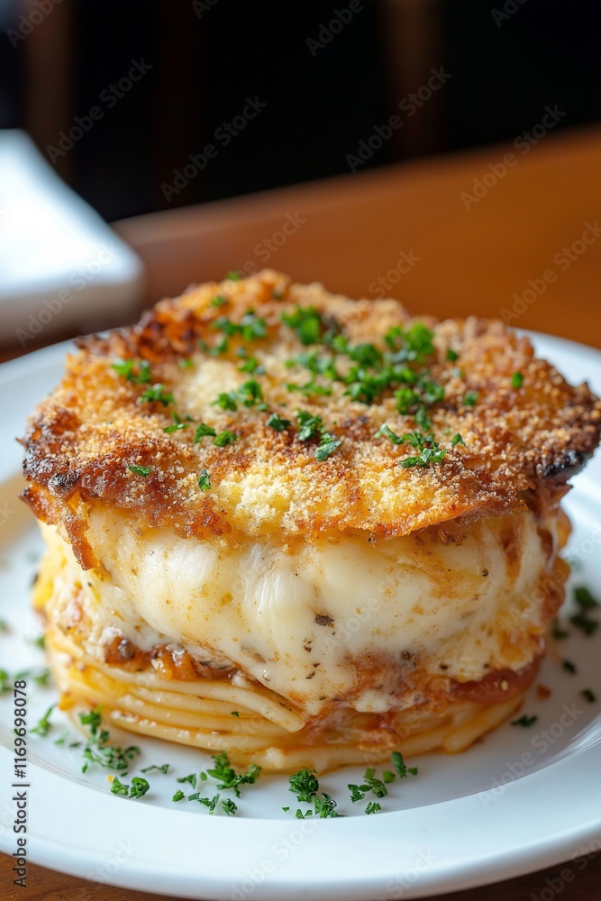 Delicious Spaghetti Served in a Crispy Parmesan Basket with Garlic Infused Tomato Sauce Delicious Spaghetti Served in a Crispy Parmesan Basket with Garlic Infused Tomato Sauce