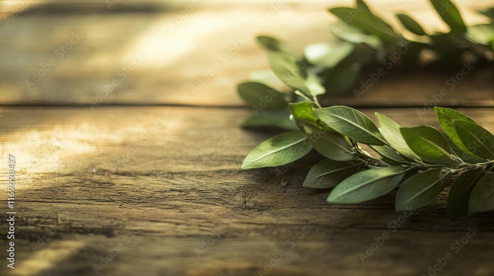 Laurel wreath lying on a rustic wooden table, soft natural lighting, elegant and minimalistic design, Laurel wreath lying on a rustic wooden table, soft natural lighting, elegant and minimalistic design,