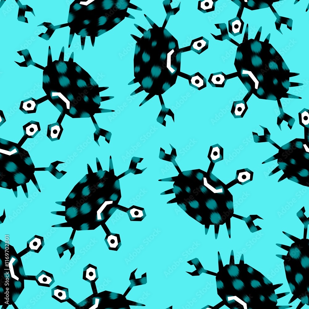 Ocean animals seamless crabs pattern for wrapping paper and fabrics and linens Ocean animals seamless crabs pattern for wrapping paper and fabrics and linens