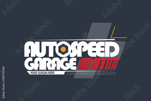 Simple sport car garage themed auto repair service automotive logo design for branding photo