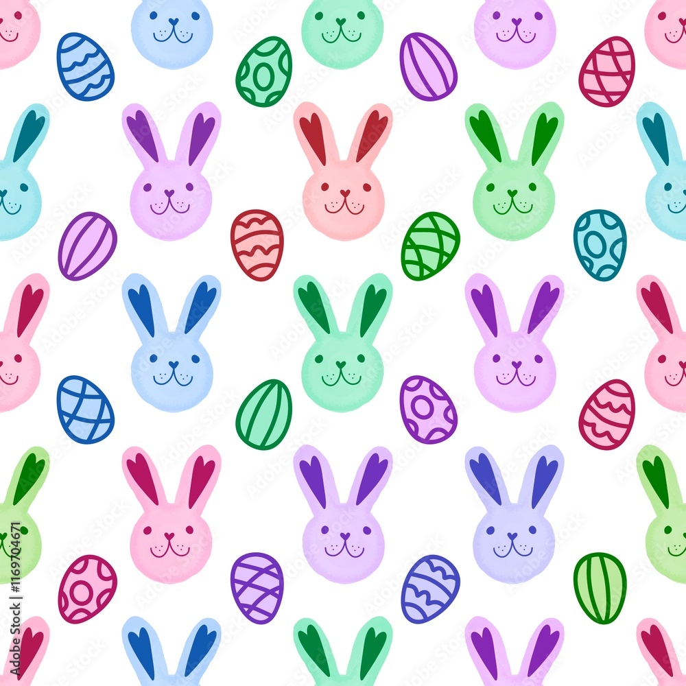 Spring animals seamless Easter rabbit pattern for wrapping paper and fabrics Spring animals seamless Easter rabbit pattern for wrapping paper and fabrics