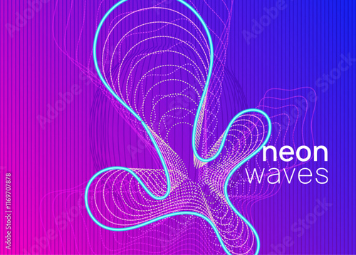 Dance Poster. Night Club Flyer. Fest Concert Graphic. Green Party Set. Psychedelic Radio Illustration. Pink Dj Banner. Trance Invite. Blue Dance Poster