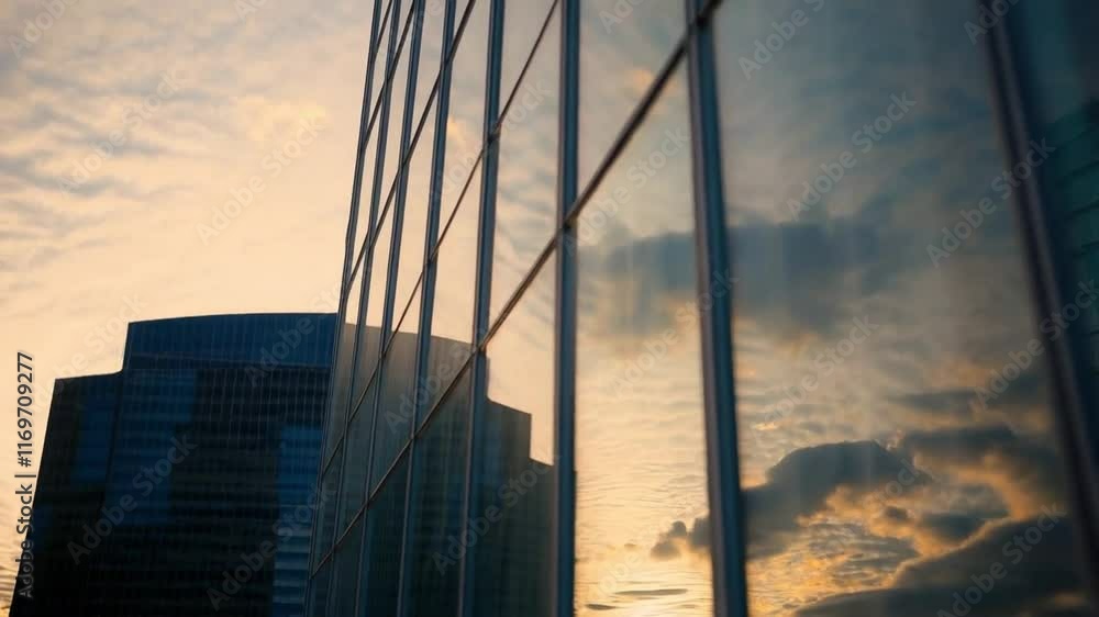 Reflections of Sunset on Urban Buildings Showcasing Architectural Beauty in a Bustling City Reflections of Sunset on Urban Buildings Showcasing Architectural Beauty in a Bustling City