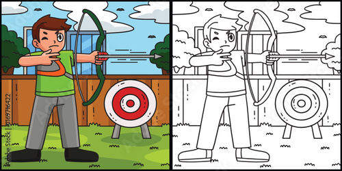 Archery Archer Shooting Arrow Illustration photo