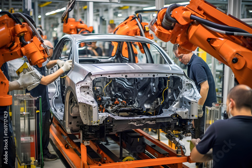 Precision at play: General Motors Car Assembly Line, A Dynamic Blend of Manpower and Robotics