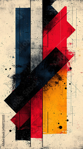  Abstract angular grid structure with bold black, white, neon pink, and cyan colors, creating an energetic, futuristic design symbolizing technology, innovation, and modern digital transformation
