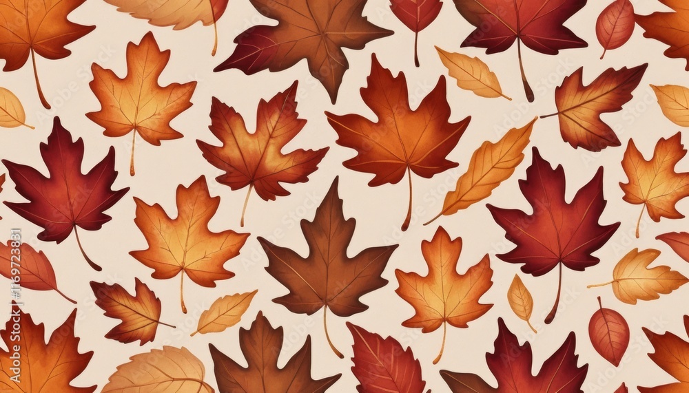 Autumn Leaves Seamless Pattern: Vibrant Fall Foliage Background Design for Fall Decor, Thanksgiving, and Autumn Projects Autumn Leaves Seamless Pattern: Vibrant Fall Foliage Background Design for Fall Decor, Thanksgiving, and Autumn Projects