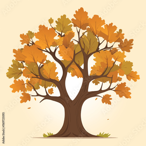 Majestic Autumn Tree with Golden Leaves